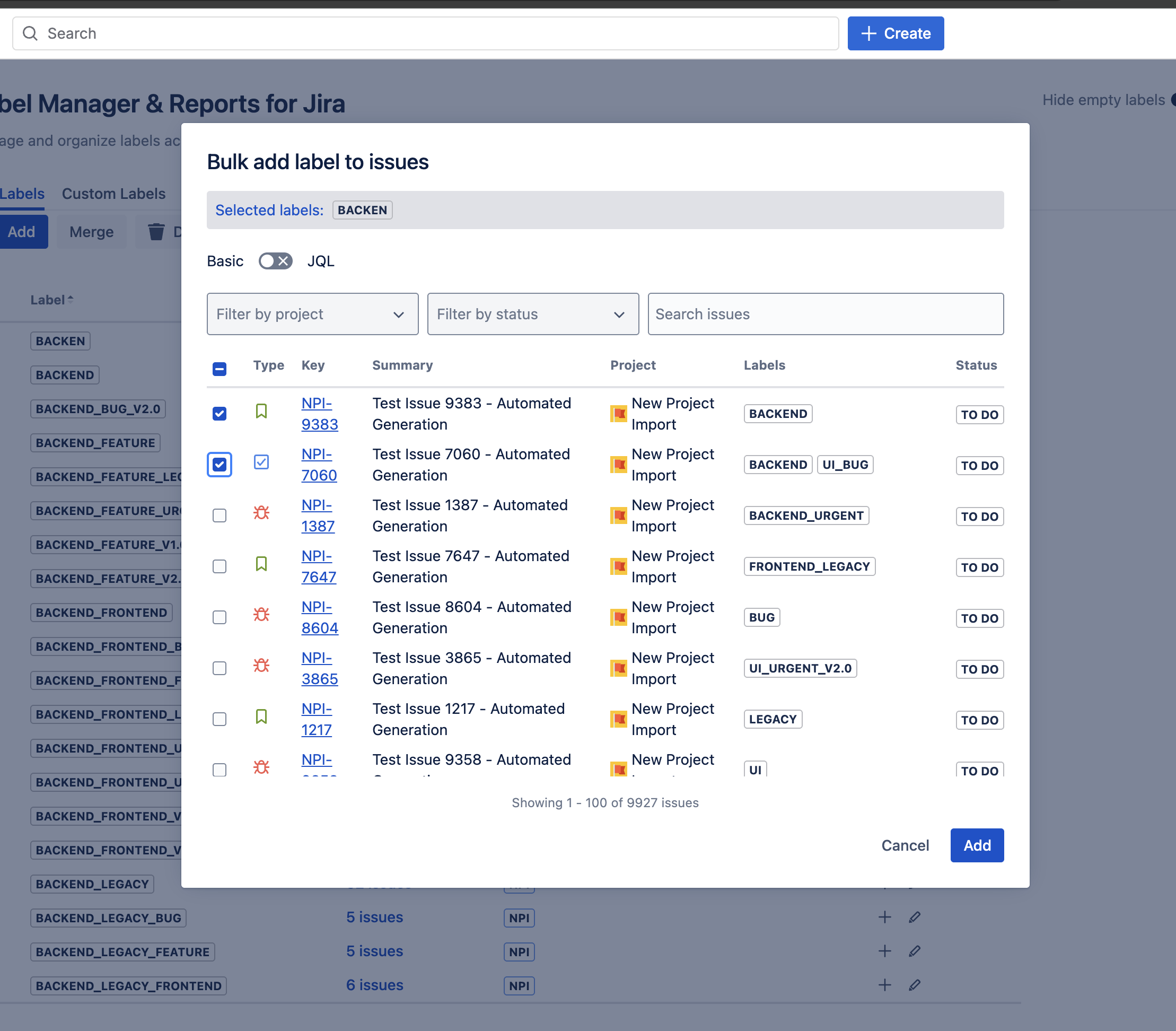 Bulk Add Labels