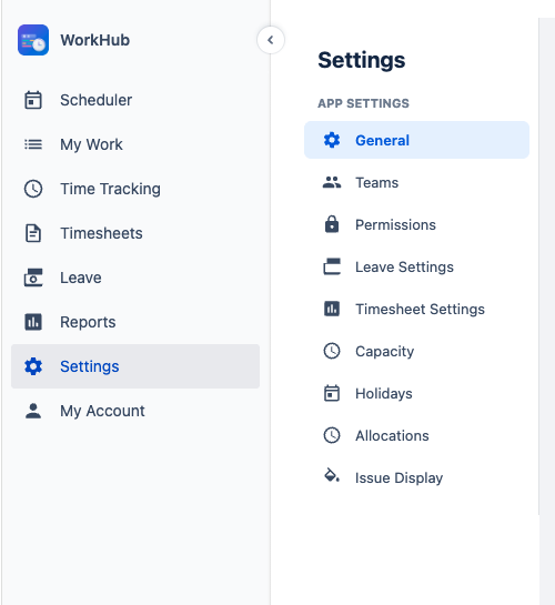 Settings View — Six Tabs