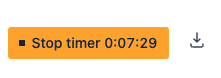 Stop timer button showing elapsed time