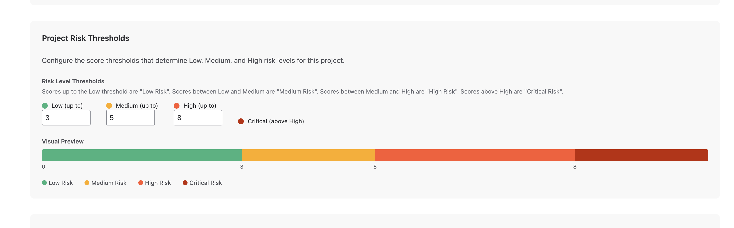 Risk Assessment Threshold Configuration