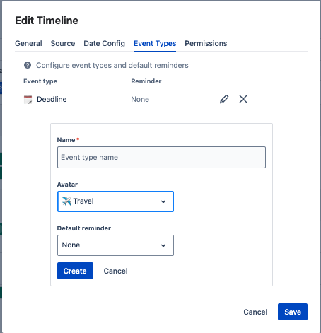 Timeline Event Types
